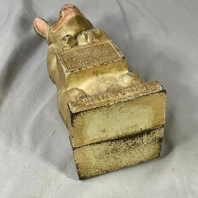 1930s Hubley J.M.R. Cast Iron Thrifty Pig Bank
