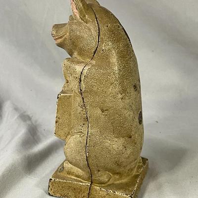 1930s Hubley J.M.R. Cast Iron Thrifty Pig Bank