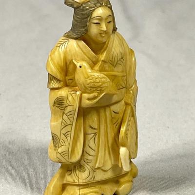 Early 1900s Carved Ivory Like Netsuke