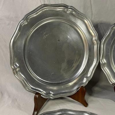 (5) Wilton Pewter Plates 