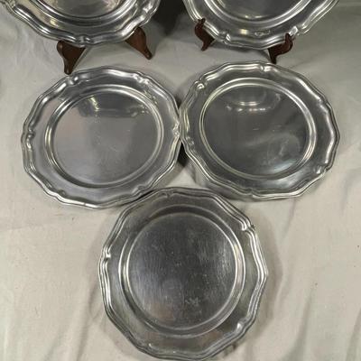 (5) Wilton Pewter Plates 