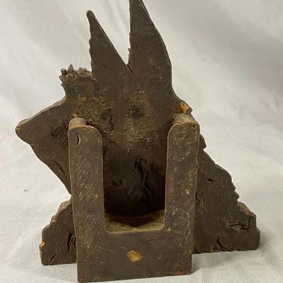 Carved Wood Scottie Business Card Hold