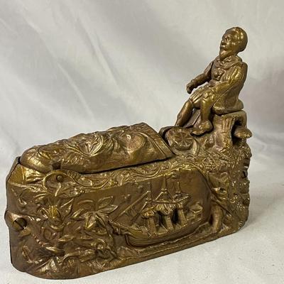 Cast Iron Reproduction Bank Columbus and the Indian