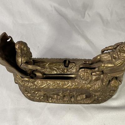 Cast Iron Reproduction Bank Columbus and the Indian