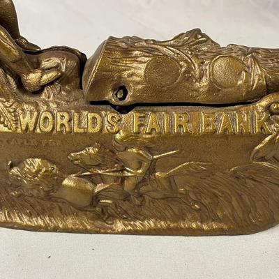 Cast Iron Reproduction Bank Columbus and the Indian