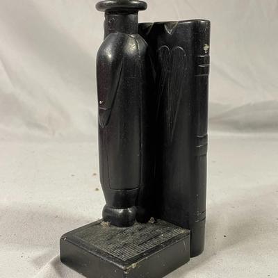Carved Black Stone Single Book End