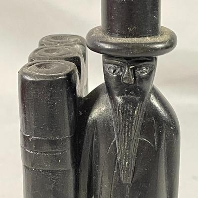 Carved Black Stone Single Book End