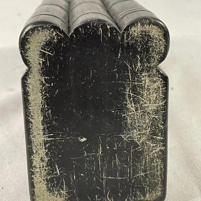 Carved Black Stone Single Book End