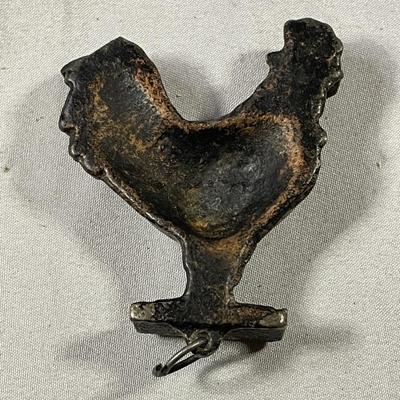 Small Cast Iron Rooster with Ring