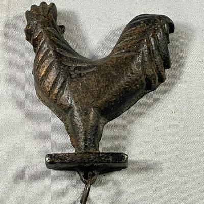 Small Cast Iron Rooster with Ring