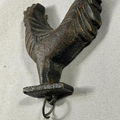 Small Cast Iron Rooster with Ring