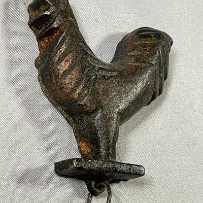 Small Cast Iron Rooster with Ring