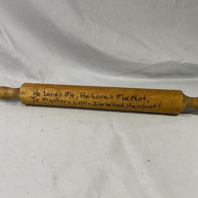 He Loves Meâ€¦Wood Rolling Pin