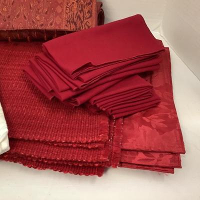 404 Lot of Holiday Linens with Napkins and Holiday Table Decor