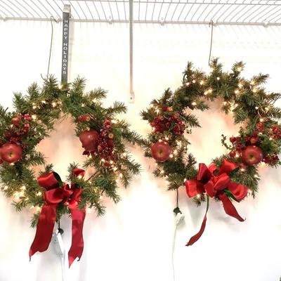 415 Pair of 22" Artificial Apple Wreaths
