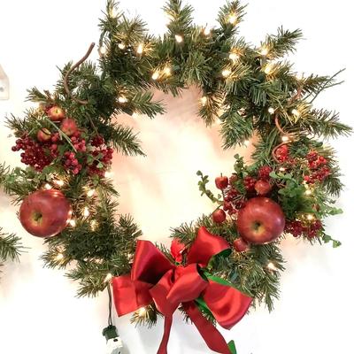415 Pair of 22" Artificial Apple Wreaths