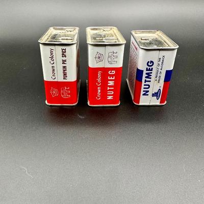 60â€™s Crown Colony and Schilling Spice Tins (3)