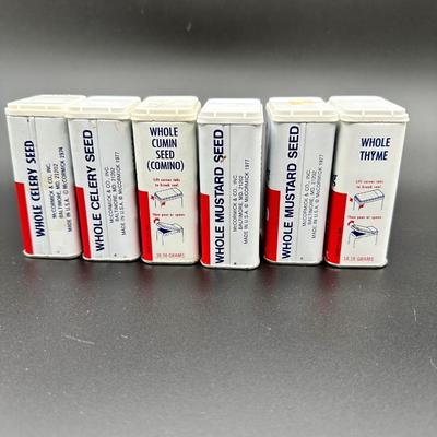 70â€™s Schilling Spice Tins (6)