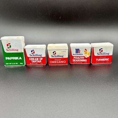 1970â€™s Vintage Spice Tins (5)
