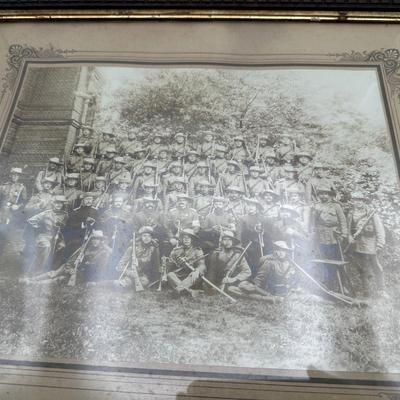 Vintage Framed Pic of Soldiers
