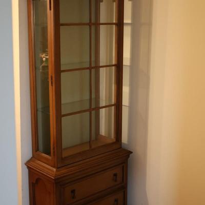 BRANDT Curio Cabinet Display w/ (3) Shelves & (2) Drawers