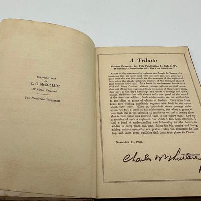 1923 History & Rhymes Of The Lost Battalion Book