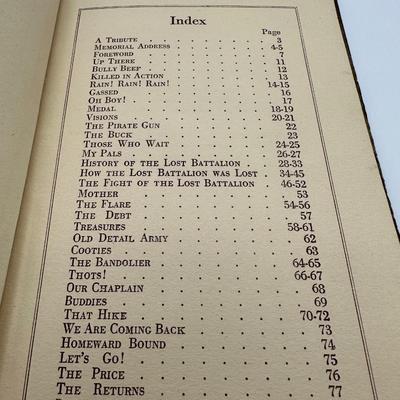 1923 History & Rhymes Of The Lost Battalion Book