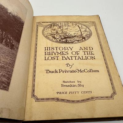 1923 History & Rhymes Of The Lost Battalion Book