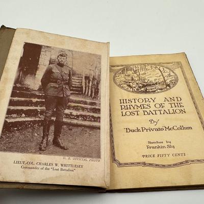 1923 History & Rhymes Of The Lost Battalion Book