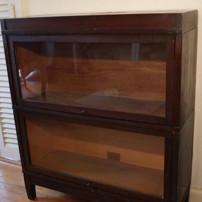 Globe-Wernicke Antique Mahogany Two-Stack Barrister Bookcase