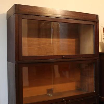 Globe-Wernicke Antique Mahogany Two-Stack Barrister Bookcase