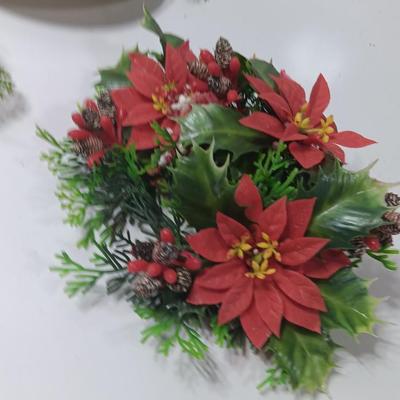 Vintage Merry Christmas bell with two faux greenery pieces