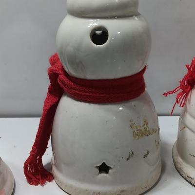 Three Candle holders - Bell - Santa and his Mrs.