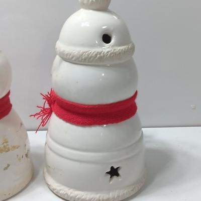 Three Candle holders - Bell - Santa and his Mrs.