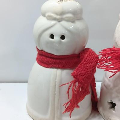 Three Candle holders - Bell - Santa and his Mrs.