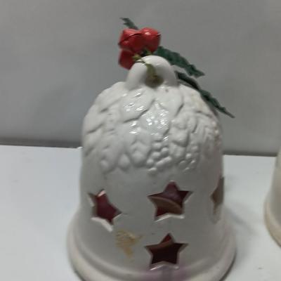 Three Candle holders - Bell - Santa and his Mrs.