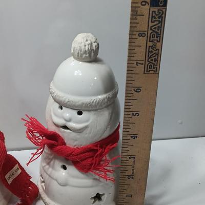 Three Candle holders - Bell - Santa and his Mrs.
