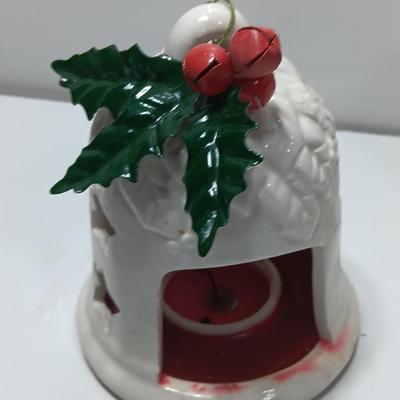 Three Candle holders - Bell - Santa and his Mrs.