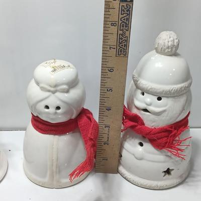 Three Candle holders - Bell - Santa and his Mrs.