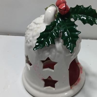 Three Candle holders - Bell - Santa and his Mrs.
