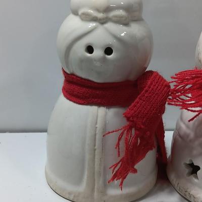Three Candle holders - Bell - Santa and his Mrs.