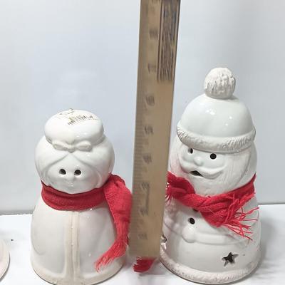 Three Candle holders - Bell - Santa and his Mrs.