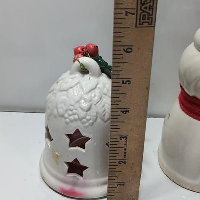 Three Candle holders - Bell - Santa and his Mrs.