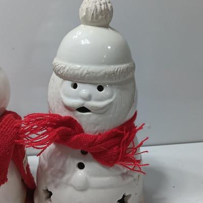Three Candle holders - Bell - Santa and his Mrs.