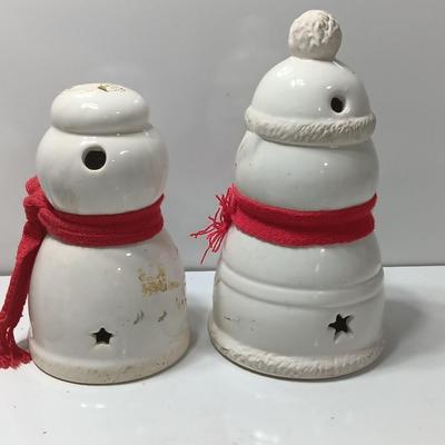 Three Candle holders - Bell - Santa and his Mrs.