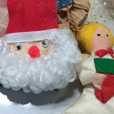 Handmade Angel collection with NOEL Angel wreath folk art - vintage = Homemade