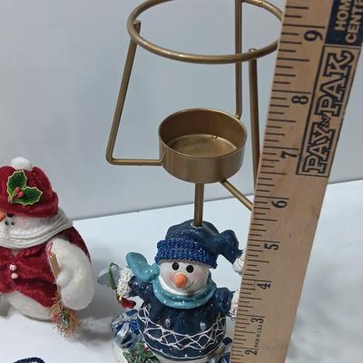 Snowman collection - yard flag - candle holder - ornaments