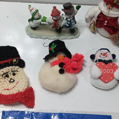 Snowman collection - yard flag - candle holder - ornaments