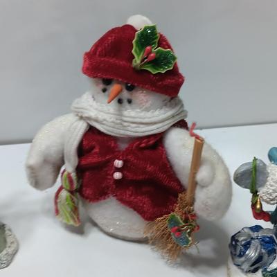 Snowman collection - yard flag - candle holder - ornaments