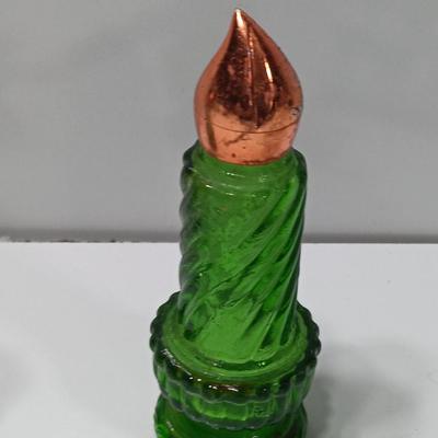 Vintage Avon candle bottles - tree shaped dish - tree candle holder